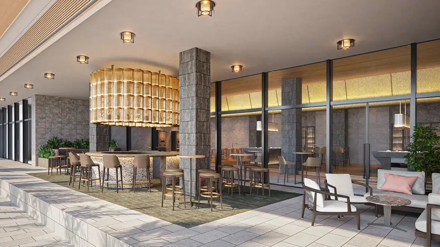 Pool bar with terrace seating