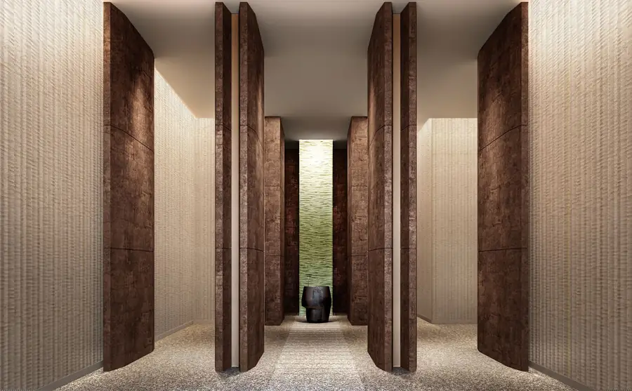 Ground-floor lounge with timber panels