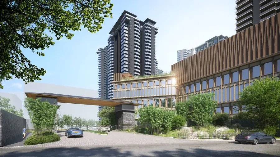 The west entrance to Waterside Residences, artistic impression
